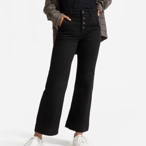 Everlane The Button Fly Wide Leg Black Jeans Women’s Size 24